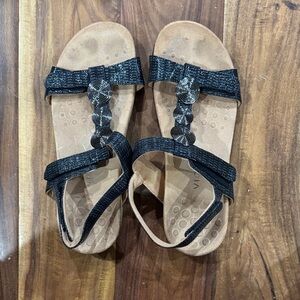 Vionic Black and Tan Sandals for Women